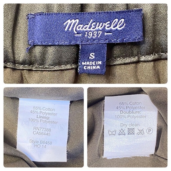 MADEWELL DEEP OLIVE GREEN SATIN PREPPY LINED A-LINE MINI SKIRT SIZE SMALL MINT! - Picture 8 of 8